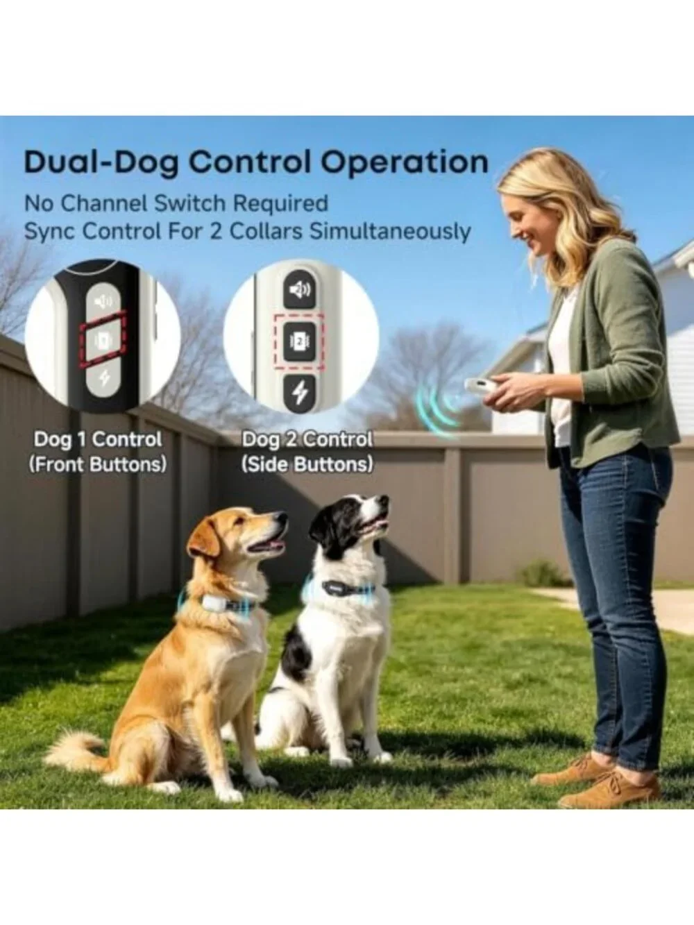2 Pack Dog Training Shock Collar - 4500ft Remote Control, Adjustable Levels